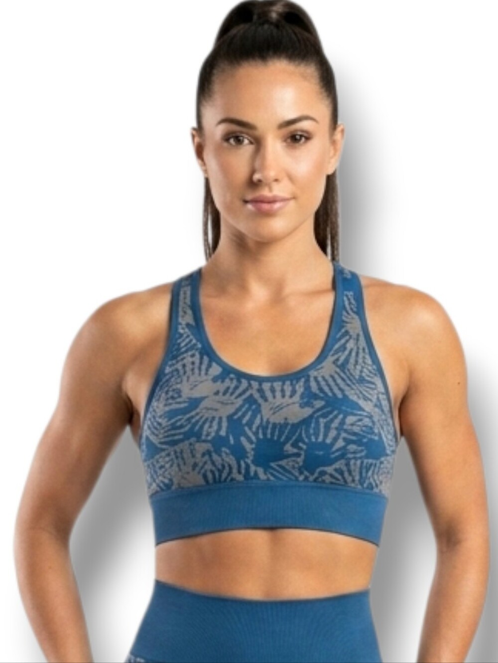 Astro Remiges Women’s High Impact Racerback Sports Bra – Asteroid Blue, Medium